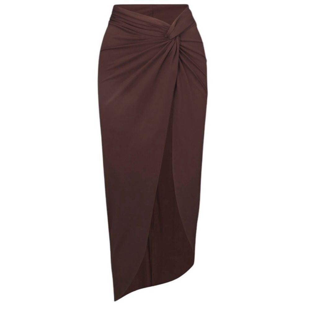 Skims Women Size 3X Recycled Swim Sarong Skirt Cover Cocoa Brown SW-SKT-0016 NEW